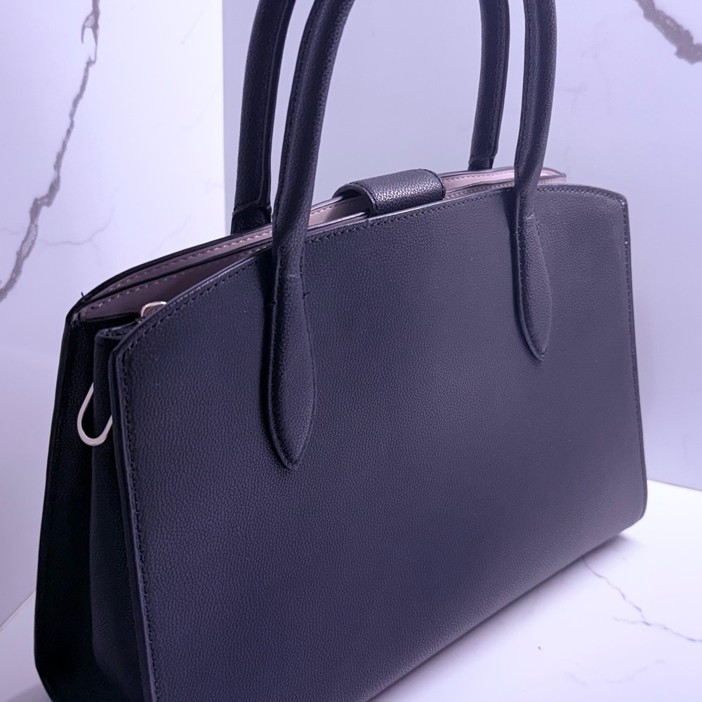 Kate Spade New York Medium Voyage Black Leather Top-Handle Satchel - Picture 3 of 6
